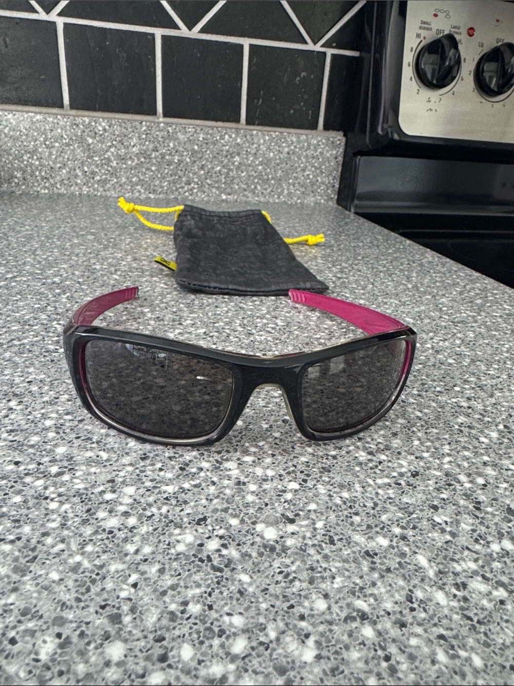 Under Armour Surge Black Sunglasses with Pink Arms